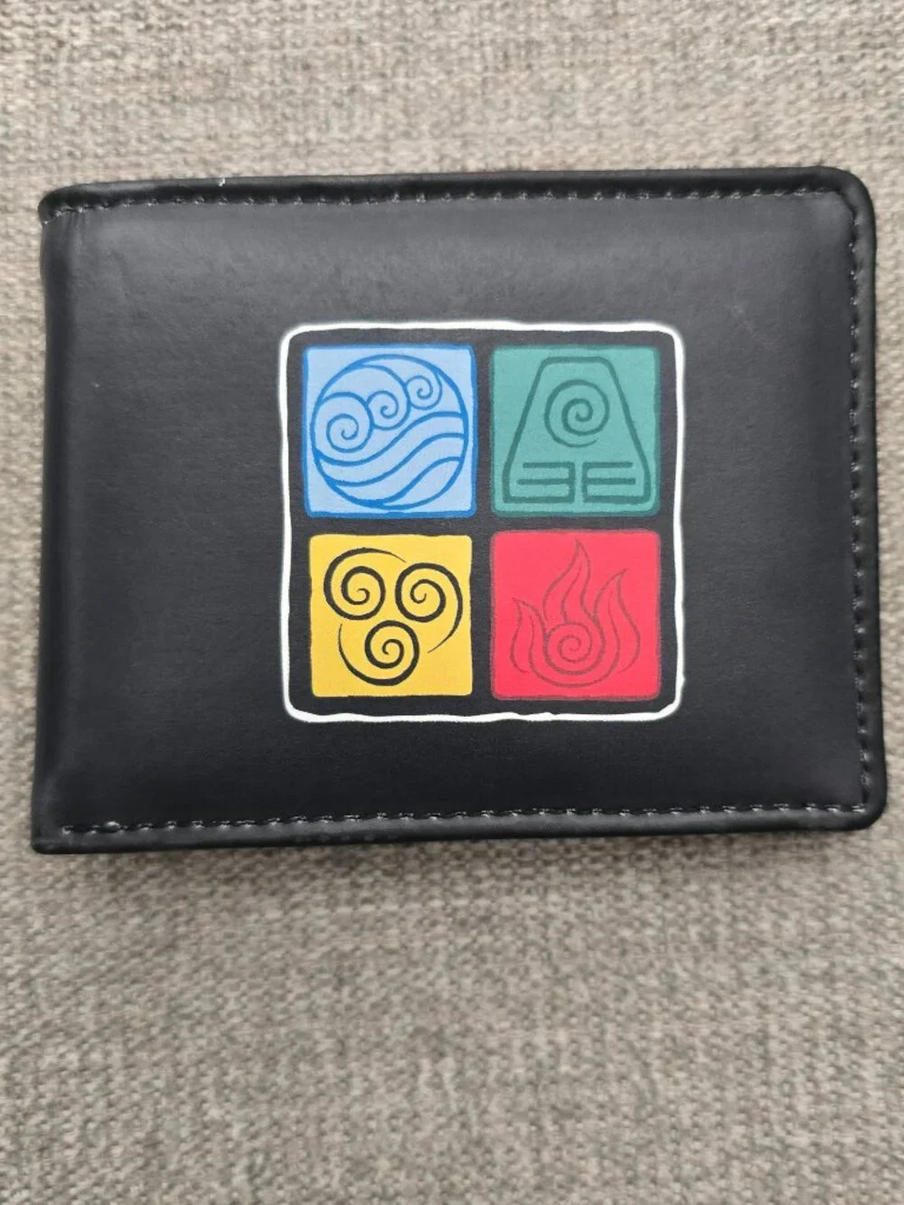 Avatar: The Last Airbender Element Symbols Bifold Wallet + Aang Figure